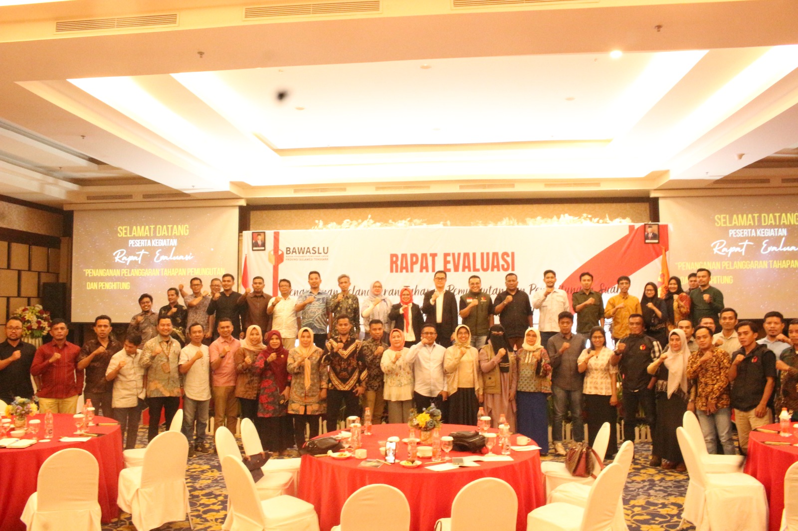 BAWASLU SULTRA GELAR RAPAT EVALUASI PENANGANAN PELANGGARAN TAHAPAN PUNGUT &amp; HITUNG SUARA PADA PEMILU 2024