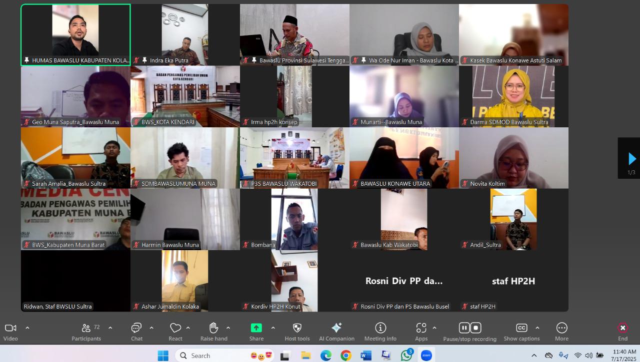 Ngobrol Kamis Perdana: Bawaslu Sultra Tekankan Profesionalitas Penyelenggara di Masa Non-Tahapan