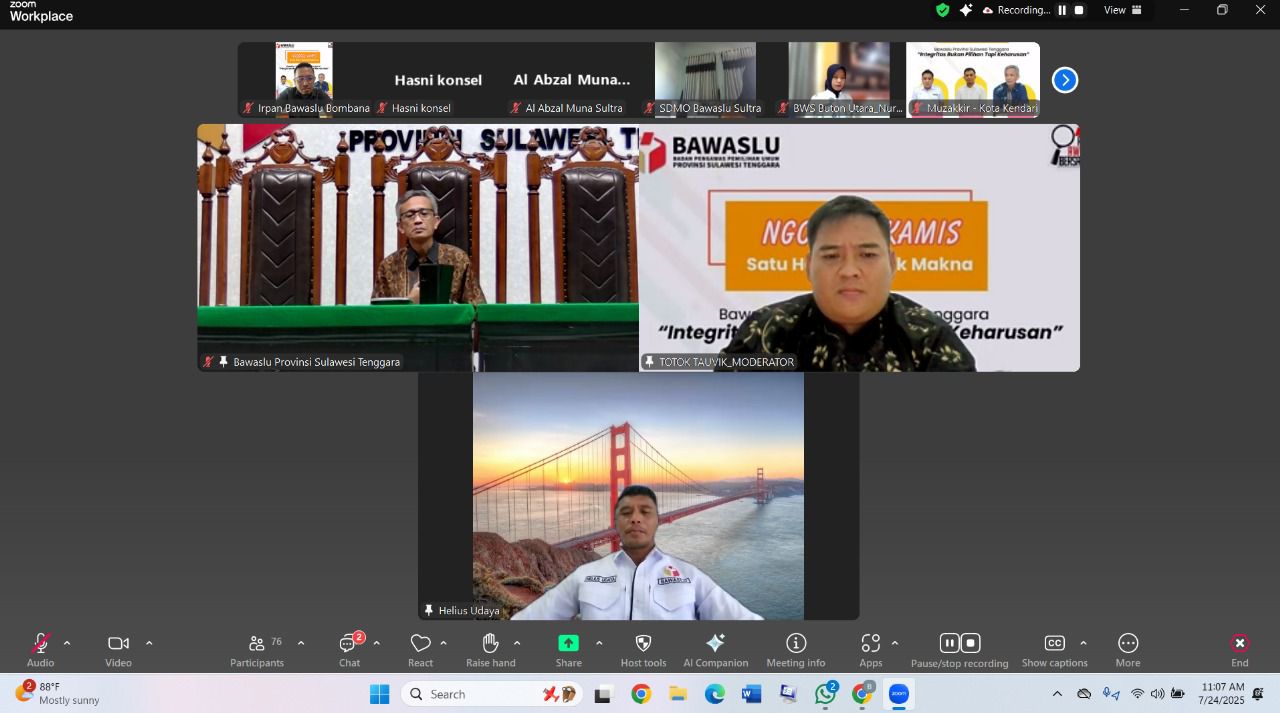 Ngobrol Kamis Edisi Kedua, Bawaslu Sultra Angkat Isu Integritas dan Netralitas Penyelenggara Pemilu