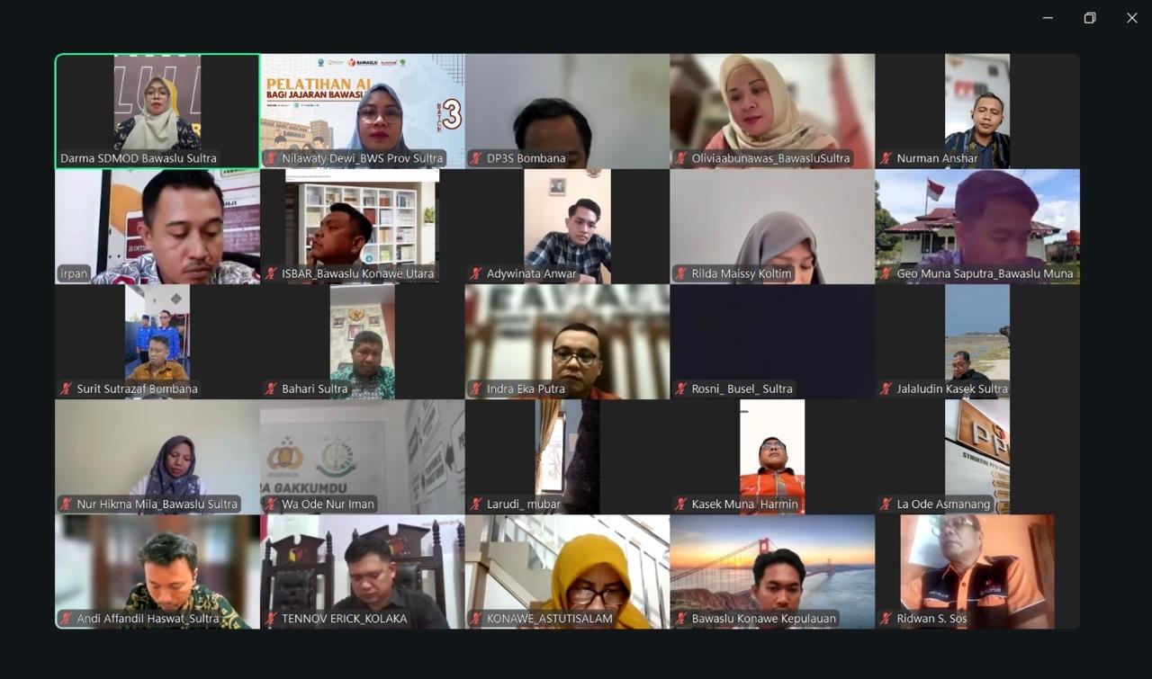 Foto Bersama Ketua, Anggota Bawaslu Provinsi Sulawesi Tenggara Bersama Peserta Diskusi Ngobrol Kamis 