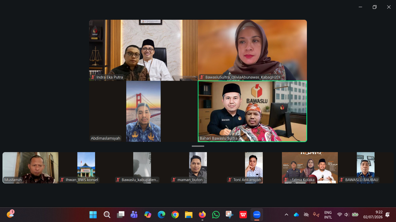 Bahari, S.Si., SH., MP., M.H (Anggota Bawaslu Provinsi Sulawesi Tenggara) Saat Menjadi Pemantik Pada Kegiatan Ngobrol Kamis Edisi 16  