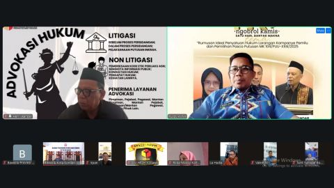 H. Heri Iskandar, SM (Anggota Bawaslu Provinsi Sultra) Saat Memberikan Arahan Sebagai Pemantik pada  Ngobrol Kamis Edisi 7 Melalui Zoom Meeting