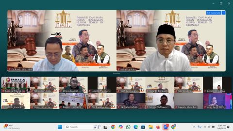 Puadi (Anggota Bawaslu RI) Saat Memberikan Arahan Pada Kegiatan DELIK BAWASLU Melalui Zoom Meeting