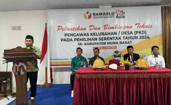 Pelantikan Pengawas Kelurahan Desa  Se-Kabupaten Muna Barat, Bahari : Jaga Integritas, Tingkatkan Kualitas Pengawasan