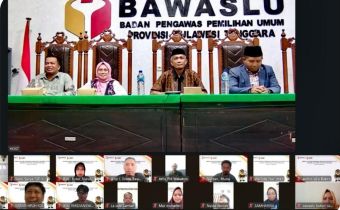Bawaslu Sultra Gelar Pembukaan Diskusi Pendidikan Pengawasan Partisipatif (P2P) secara daring